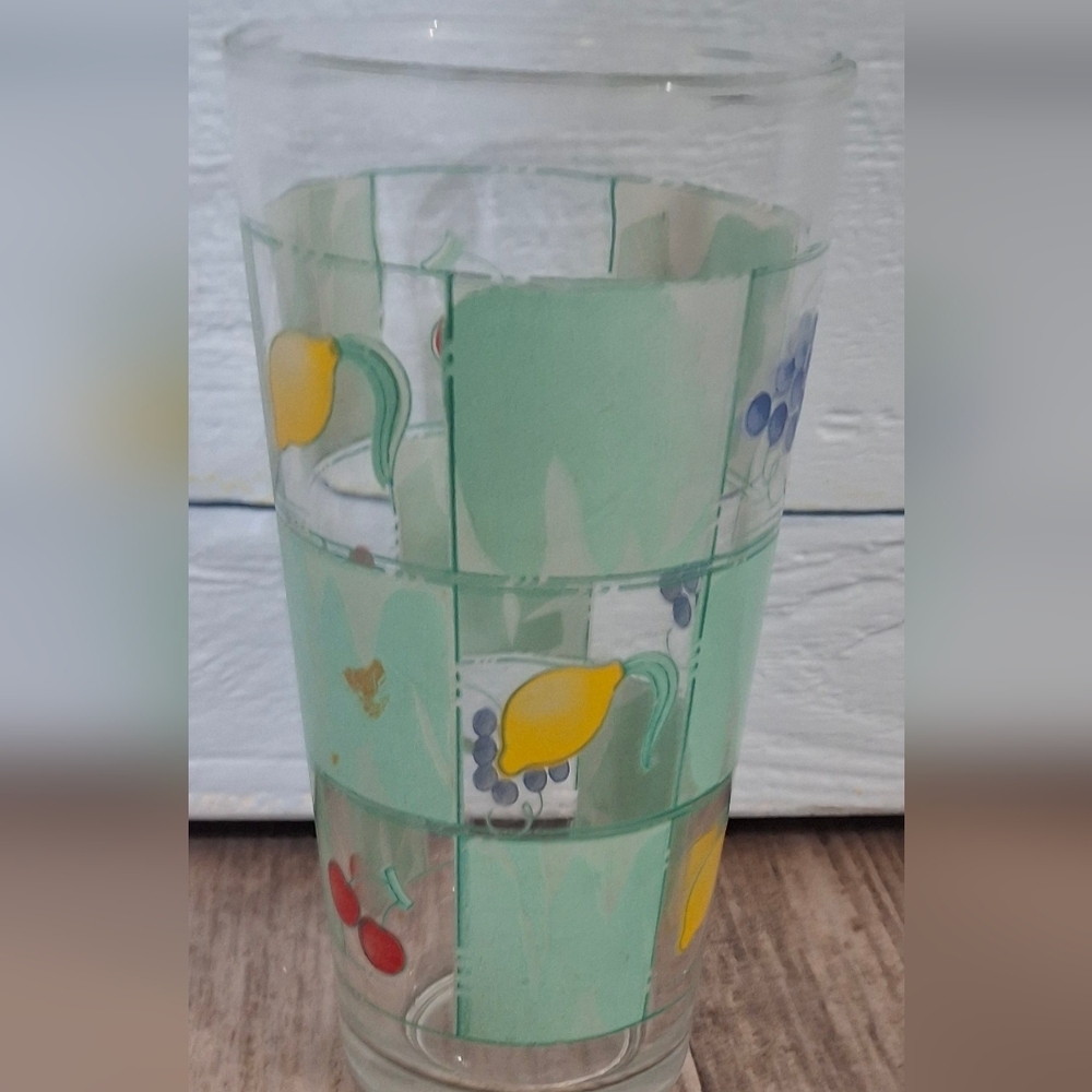 MCM Aqua KIG Drinking Glass Tumbler Cherry Lemon Grapes FruitIndonesia. See Pics